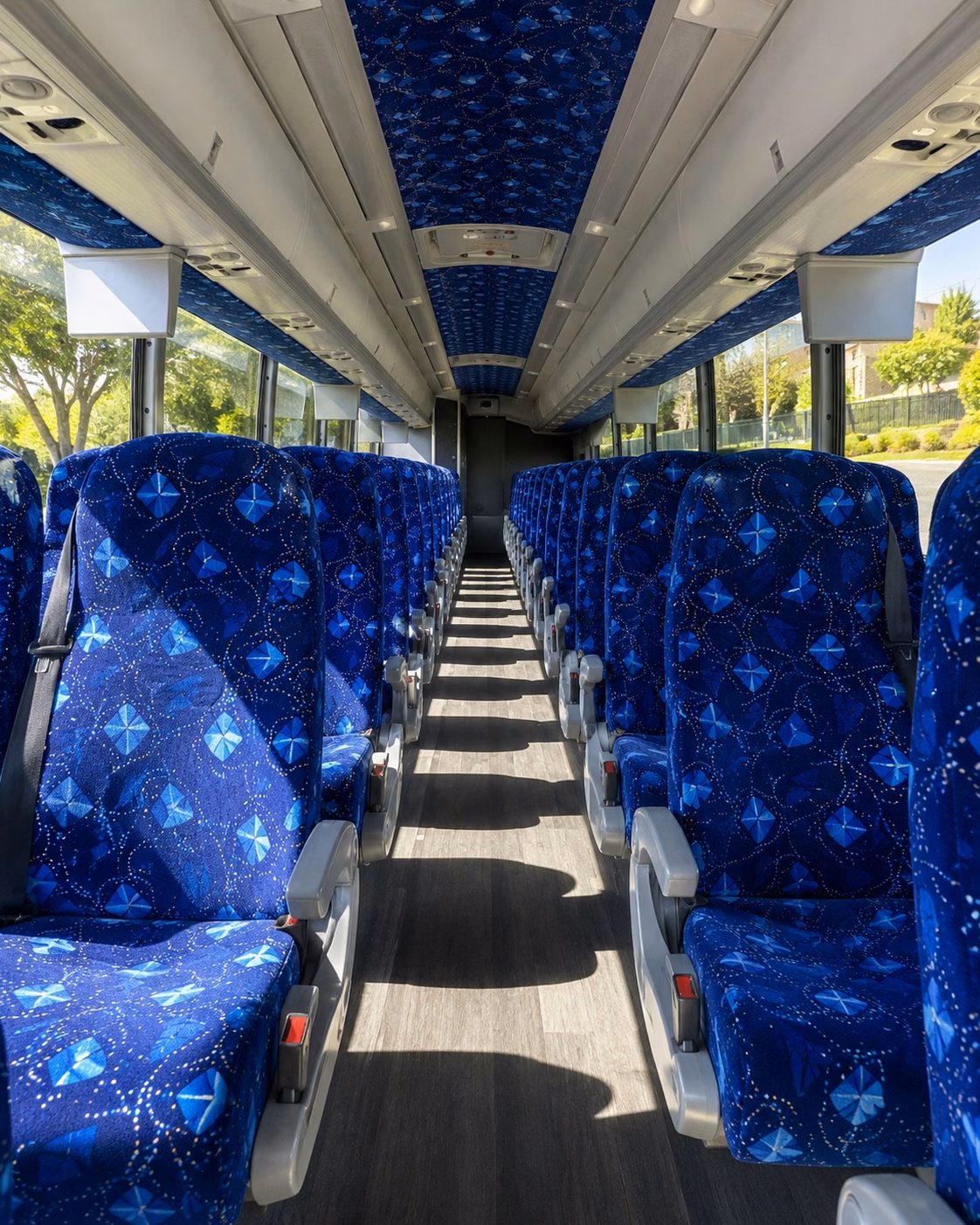 56 passenger charter bus inside