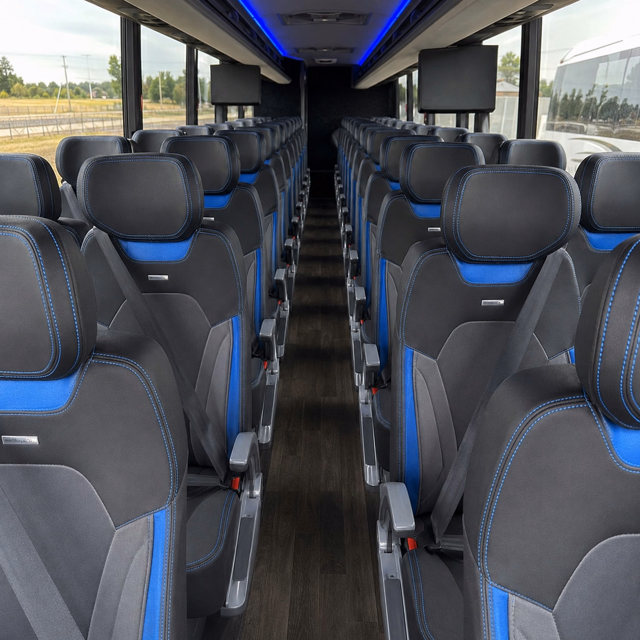 56 passenger charter bus interior